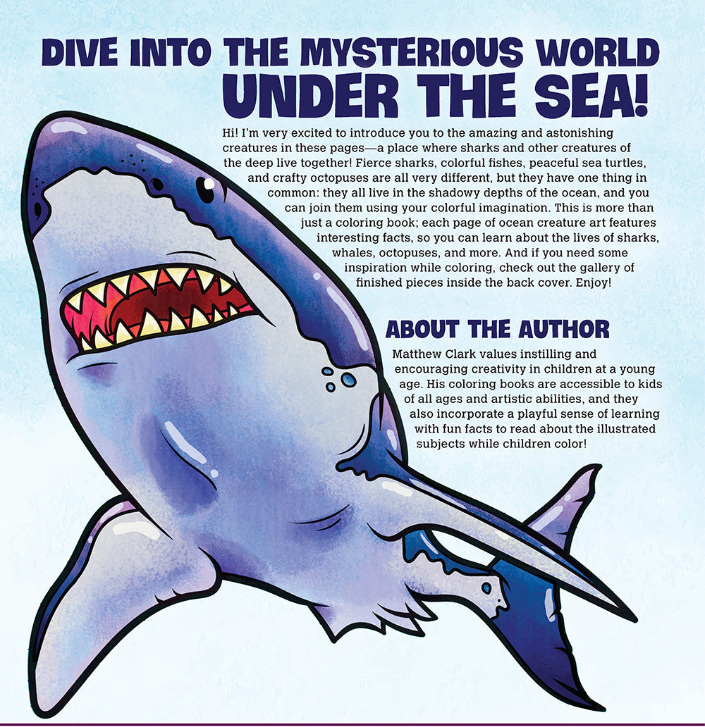 Sharks and Ocean Creatures Coloring Book