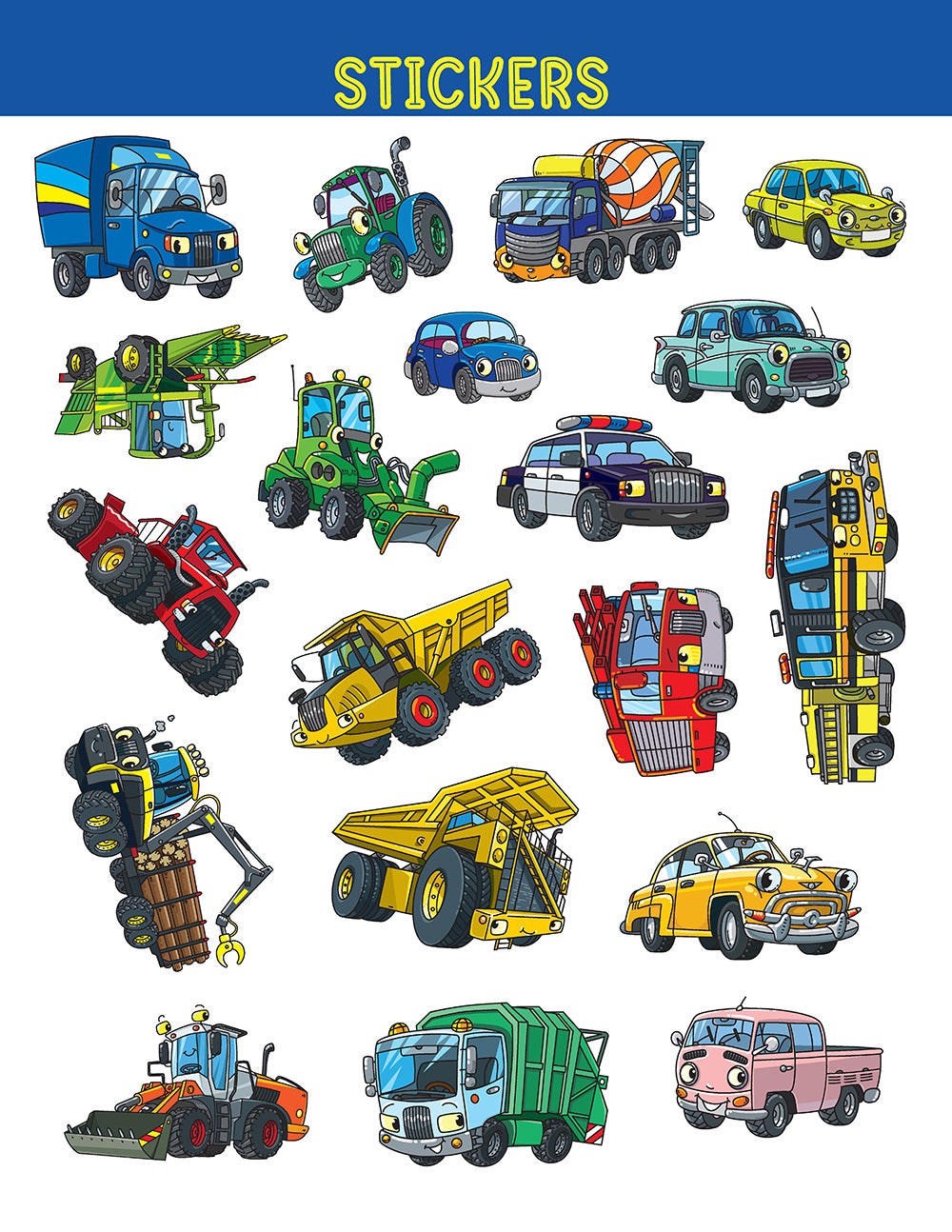 Super Cool Trucks, Tractors, and Cars Coloring Book