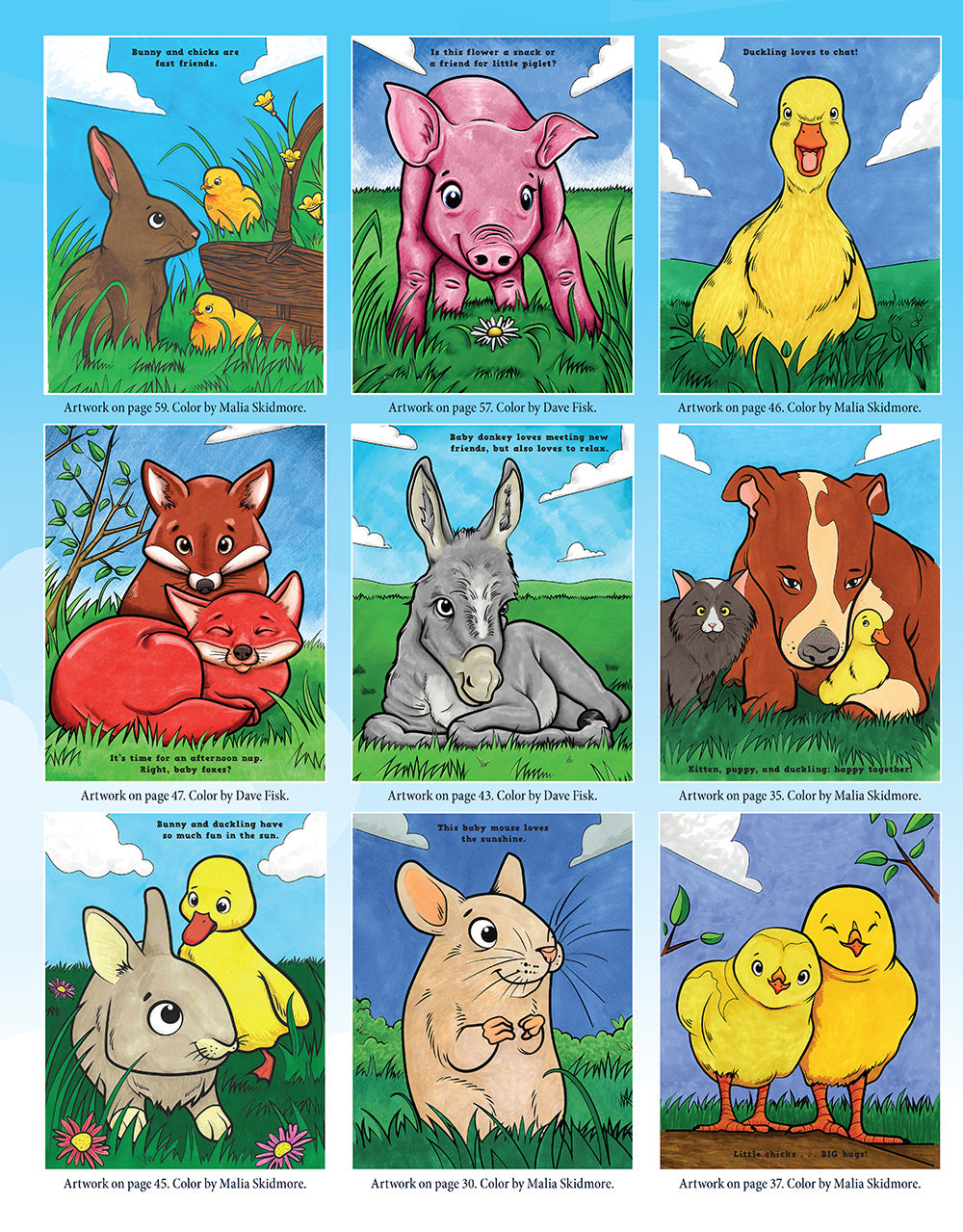 Bunnies, Ducks and Baby Animals Coloring Book