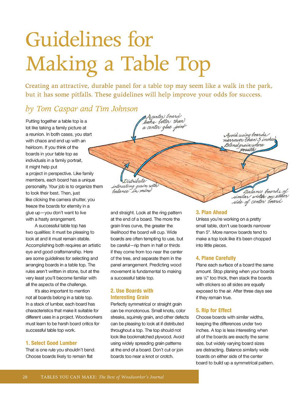 Tables You Can Make - Fox Chapel Publishing Co.