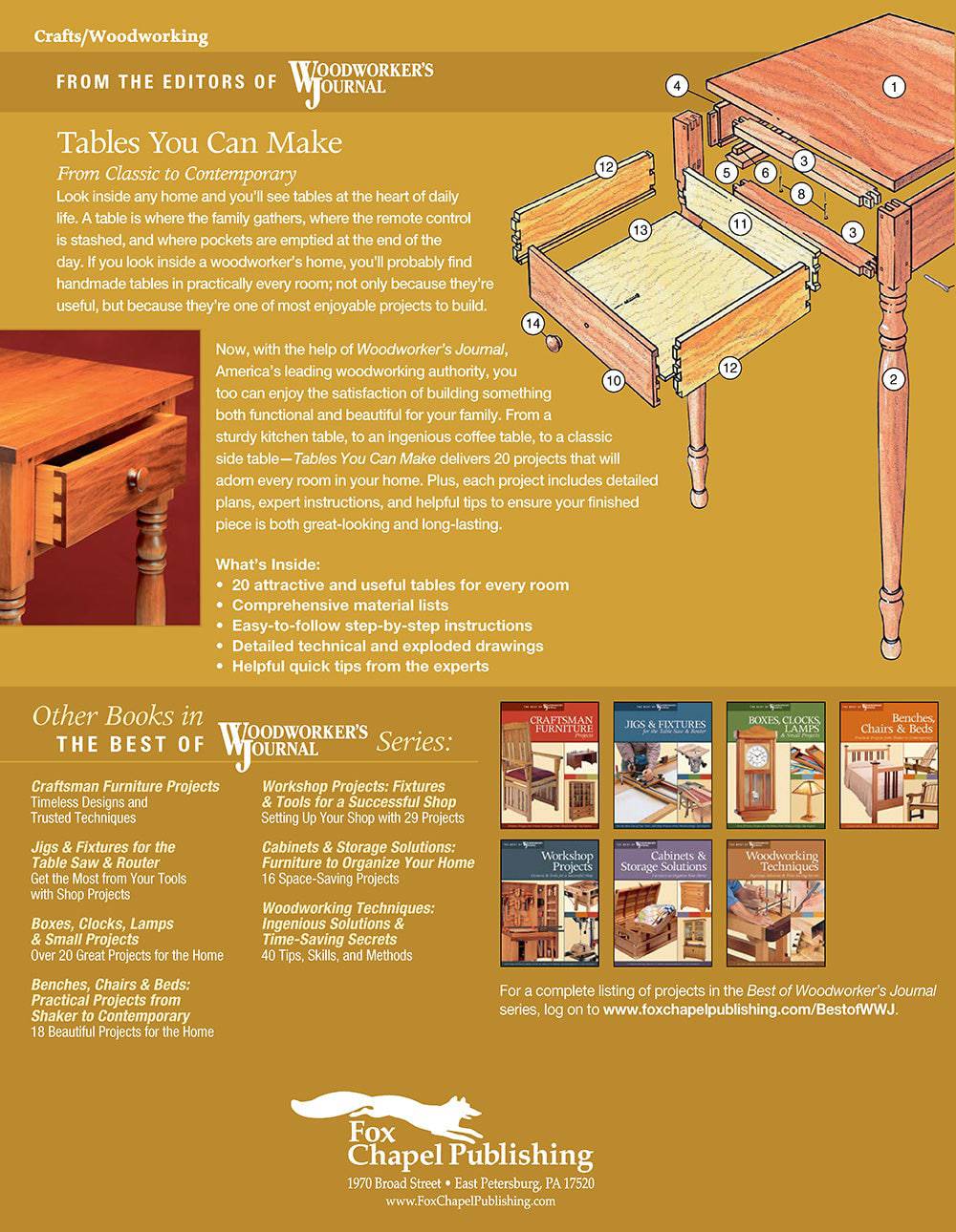 Tables You Can Make - Fox Chapel Publishing Co.
