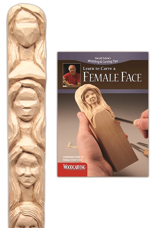 Female Face Study Stick Kit (Learn to Carve Faces with Harold Enlow)