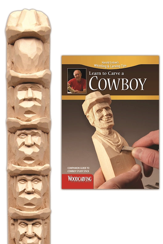 Cowboy Study Stick Kit (Learn to Carve Faces with Harold Enlow)