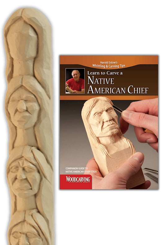 Native American Study Stick Kit (Learn to Carve Faces with Harold Enlow) - Fox Chapel Publishing Co.