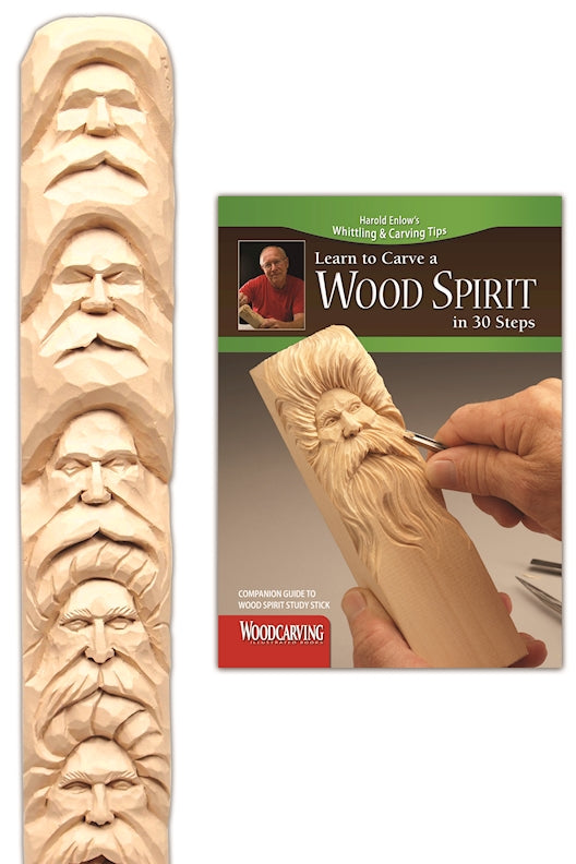 Wood Spirit Study Stick Kit (Learn to Carve Faces with Harold Enlow)