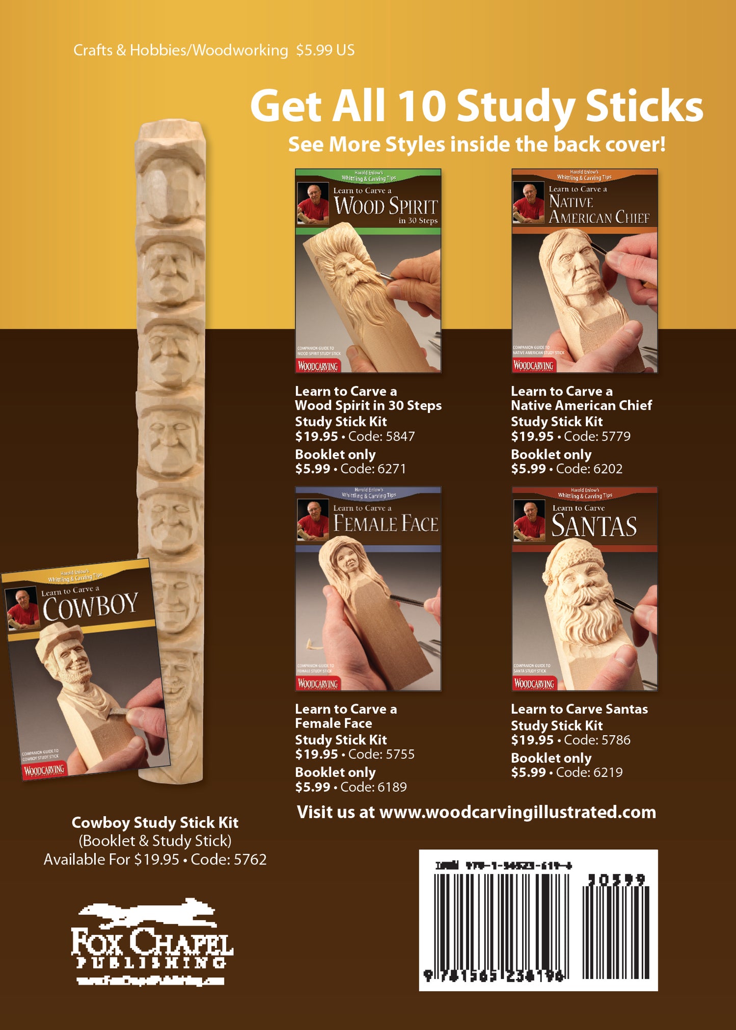 Learn to Carve a Cowboy (Booklet) - Fox Chapel Publishing Co.