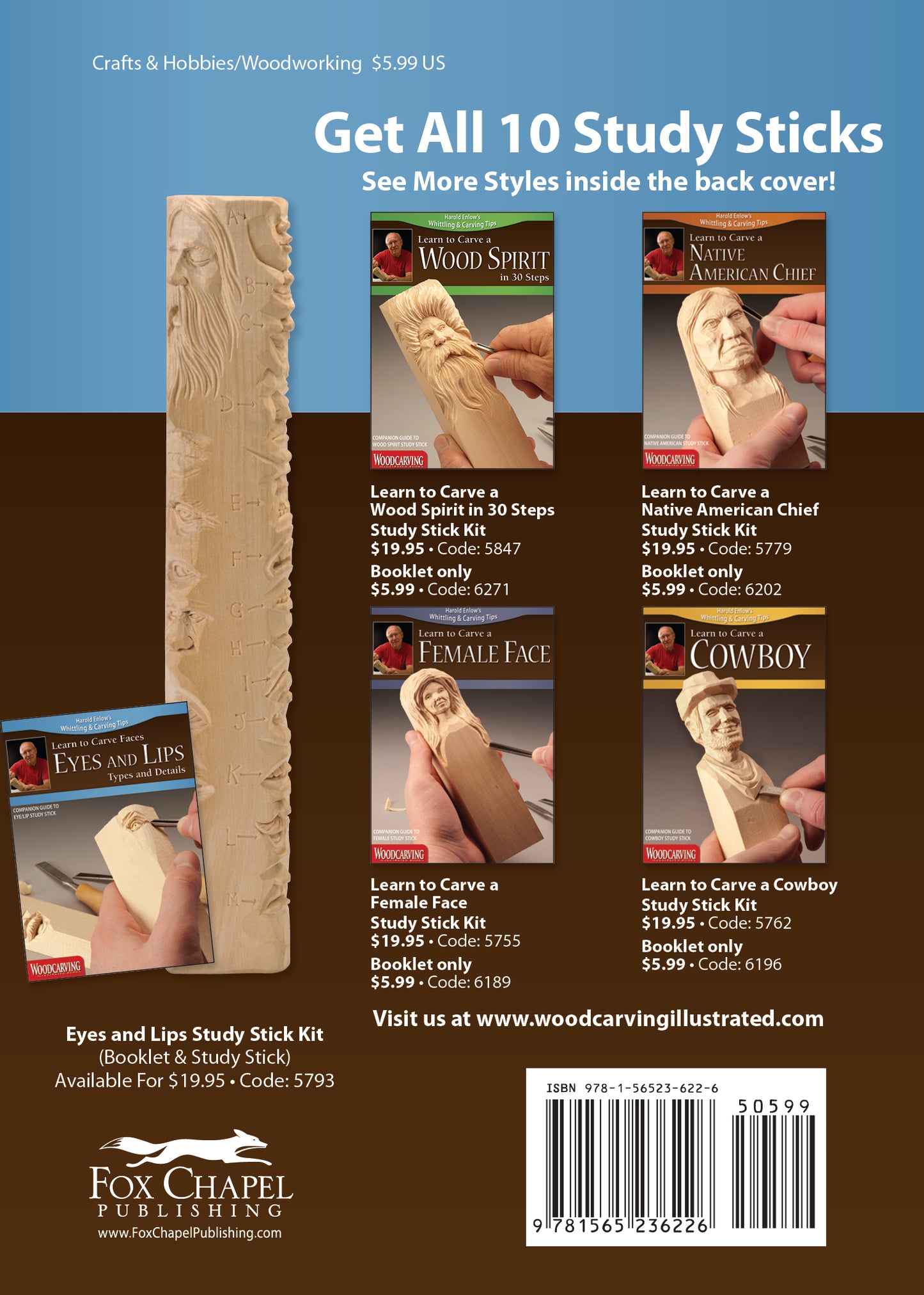 Learn to Carve Faces: Eyes and Lips (Booklet) - Fox Chapel Publishing Co.