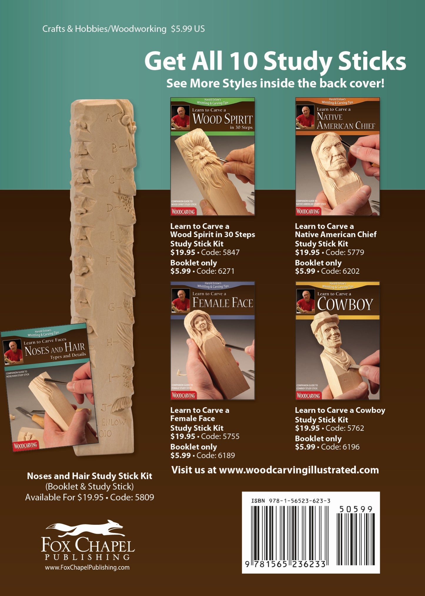 Learn to Carve Faces: Noses and Hair (Booklet) - Fox Chapel Publishing Co.