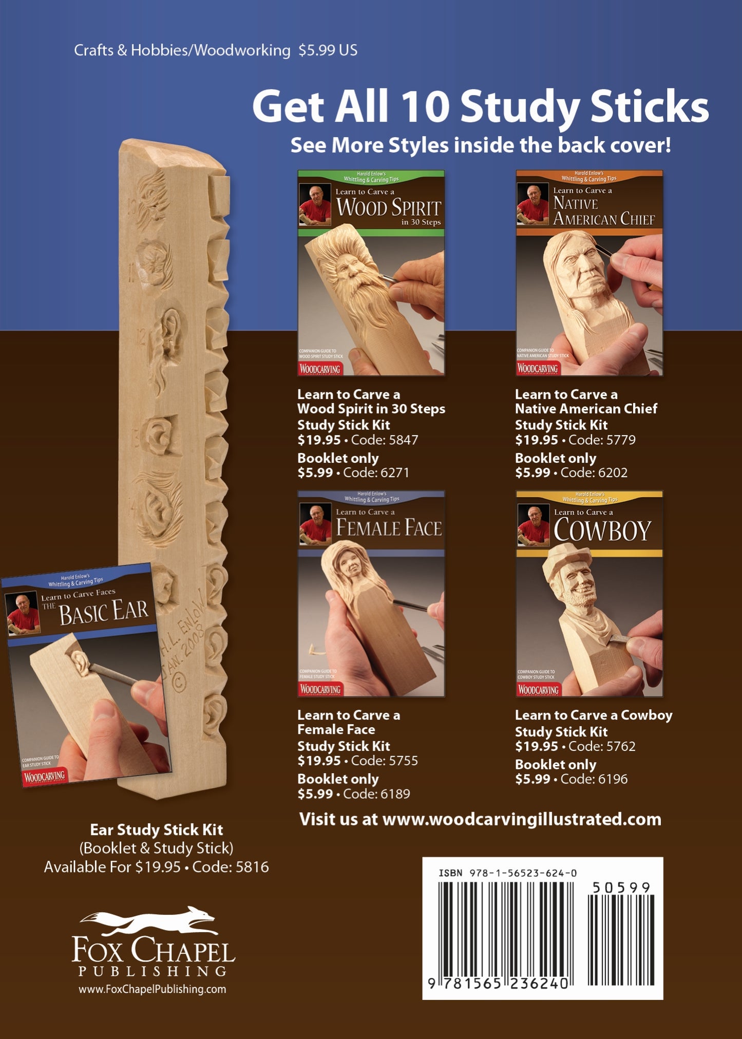 Learn to Carve Faces: The Basic Ear (Booklet) - Fox Chapel Publishing Co.
