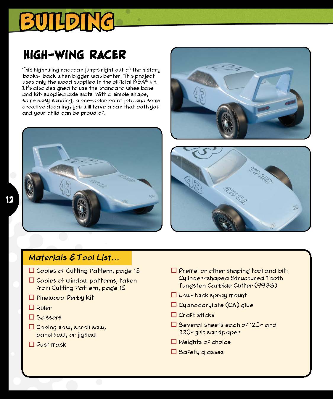 Pinewood Derby Pattern & Painting Workbook