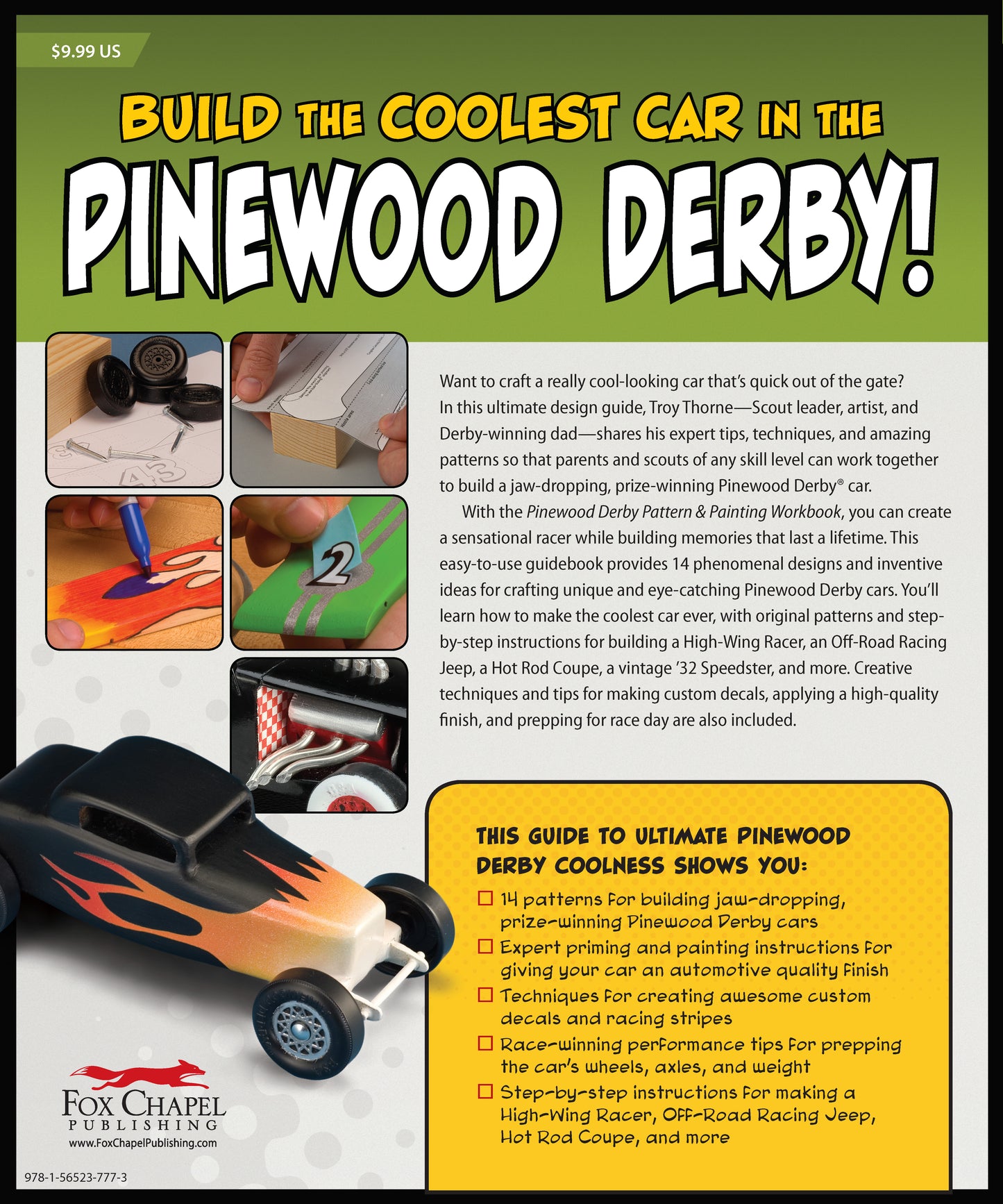 Pinewood Derby Pattern & Painting Workbook - Fox Chapel Publishing Co.