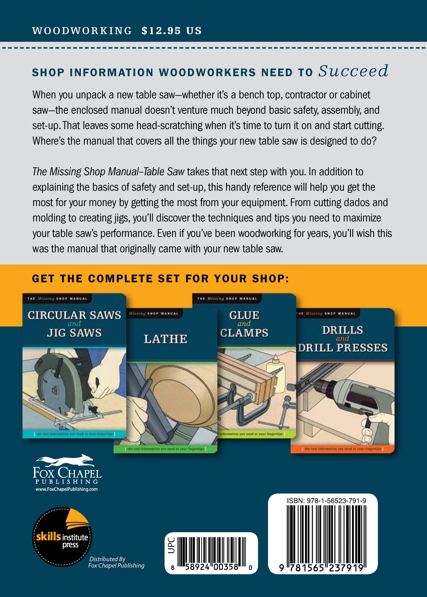 Table Saw (Missing Shop Manual) - Fox Chapel Publishing Co.