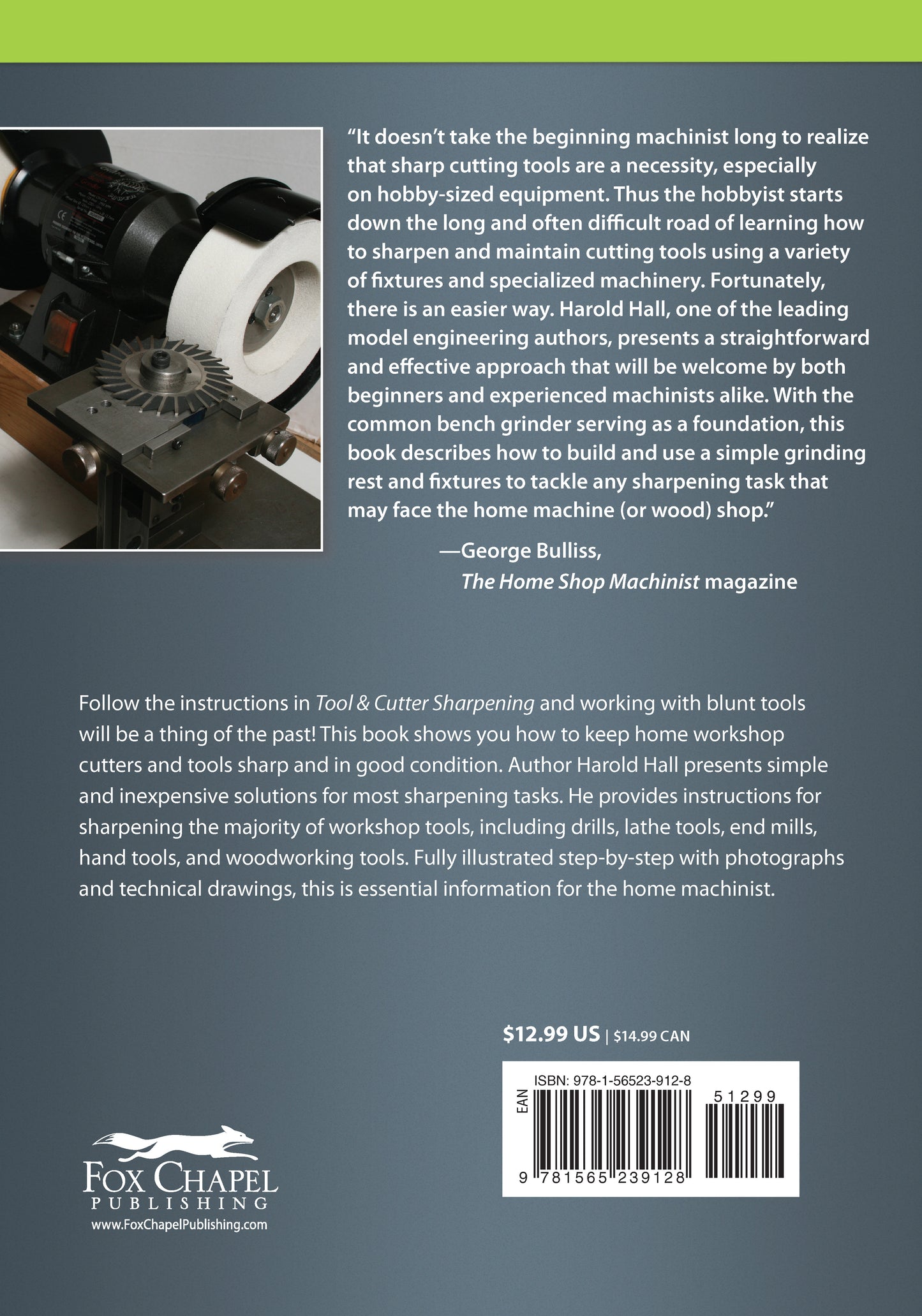 Tool & Cutter Sharpening for Home Machinists - Fox Chapel Publishing Co.