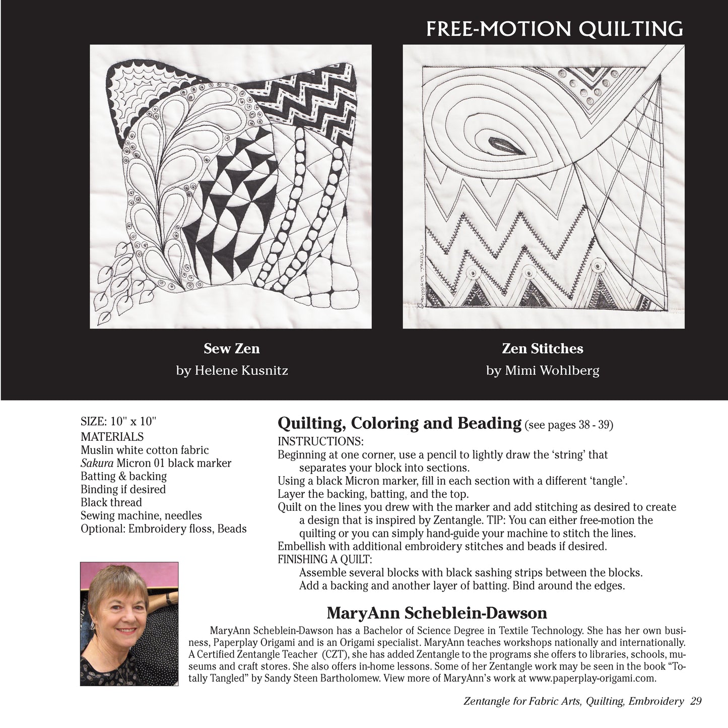 Zentangle Fabric Arts - Fox Chapel Publishing Co.