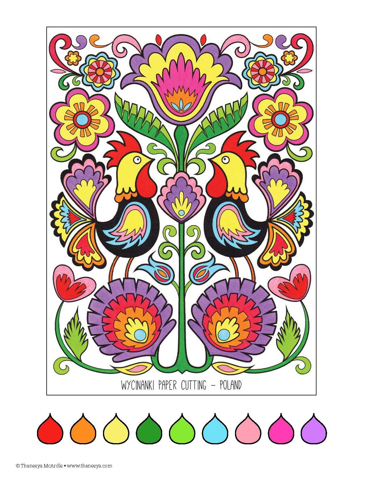 Folk Art Coloring Book