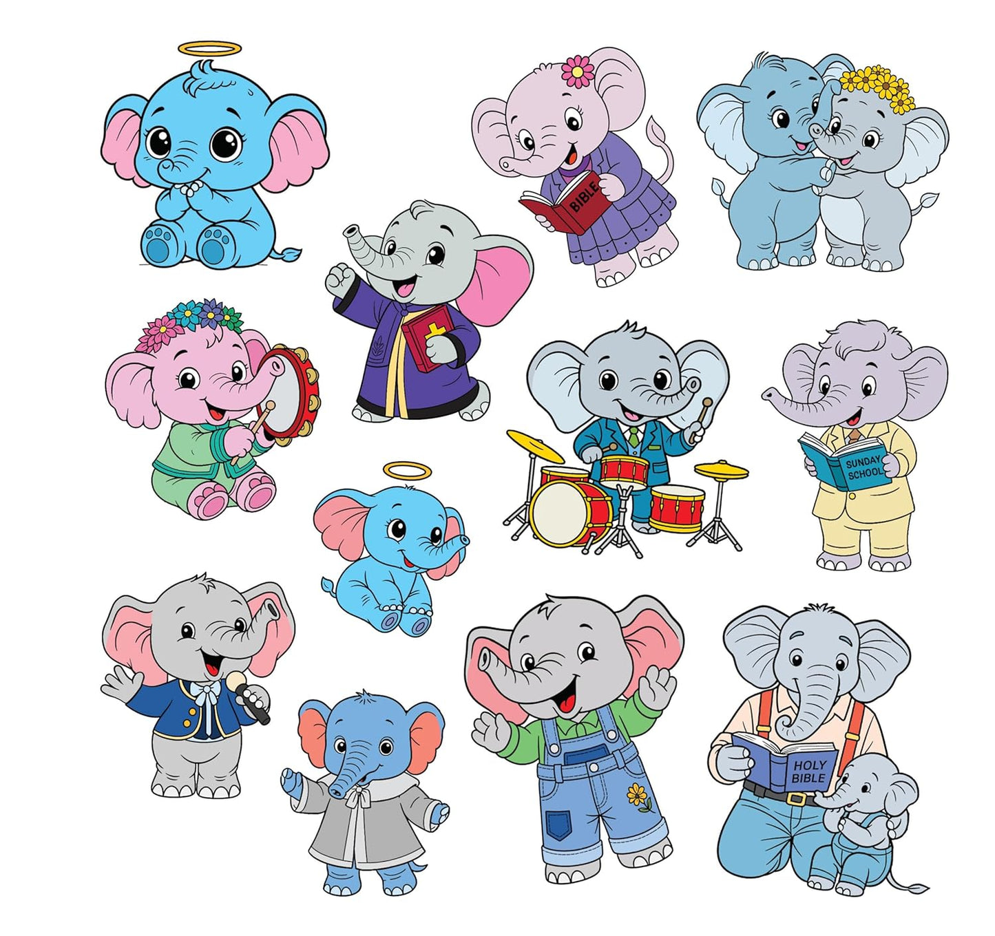 My Little Elephants Bible Verses Coloring Book