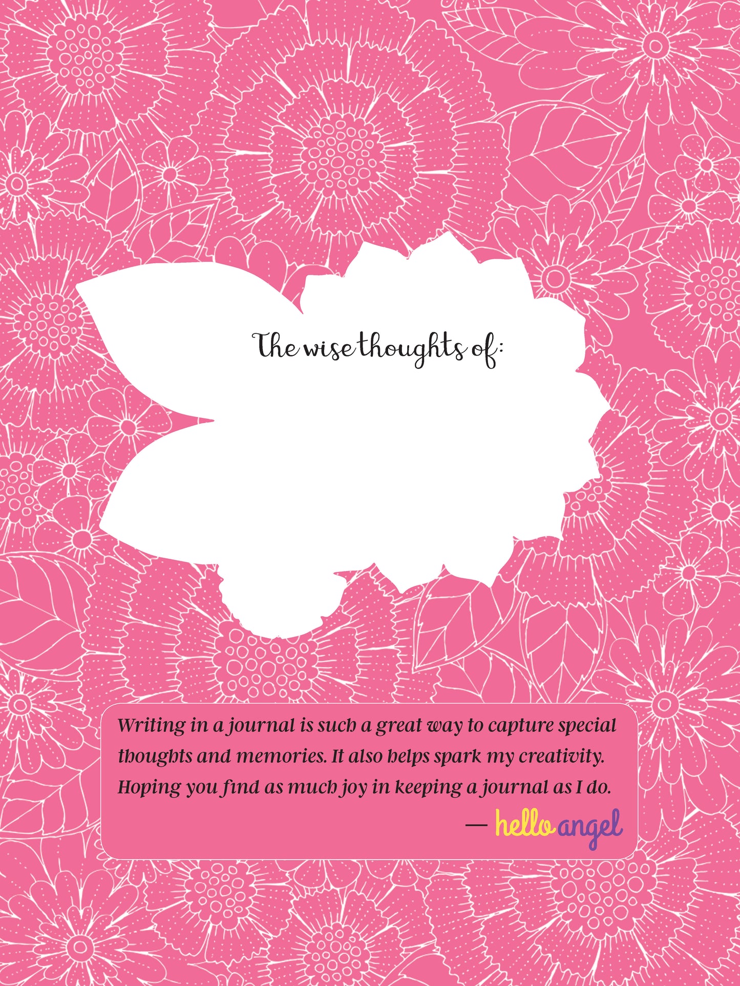Hello Angel Lined Journal Owl - Fox Chapel Publishing Co.