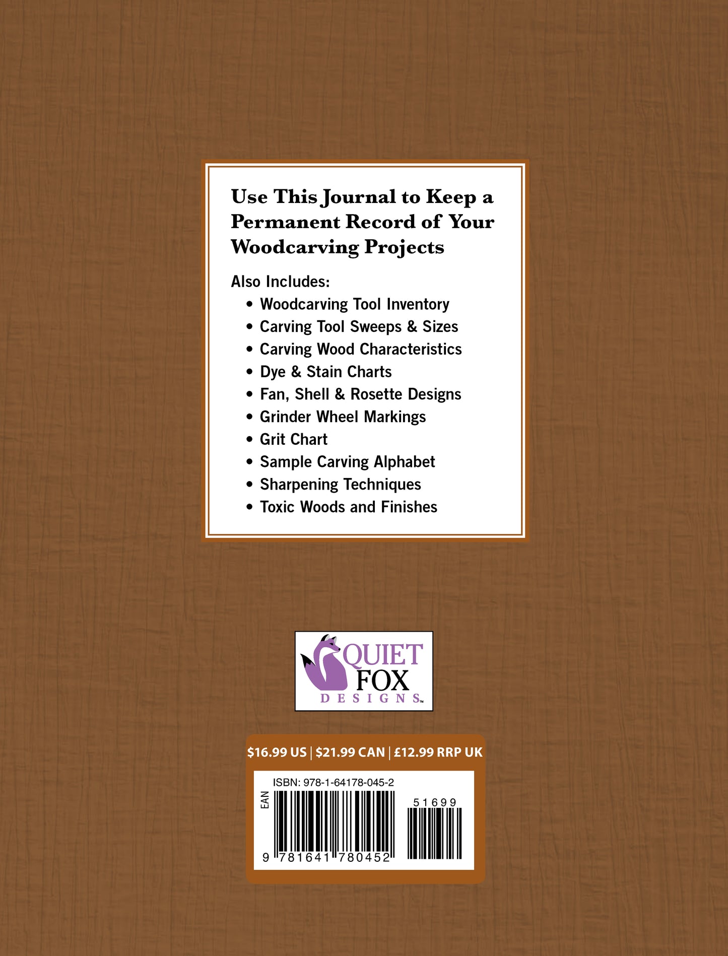 Woodcarver's Shop Journal - Fox Chapel Publishing Co.