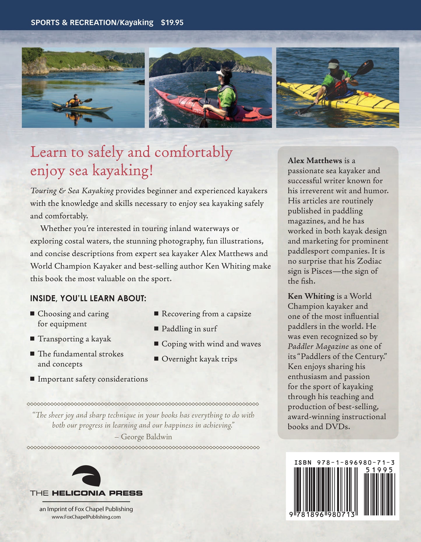 Touring & Sea Kayaking The Essential Skills and Safety - Fox Chapel Publishing Co.