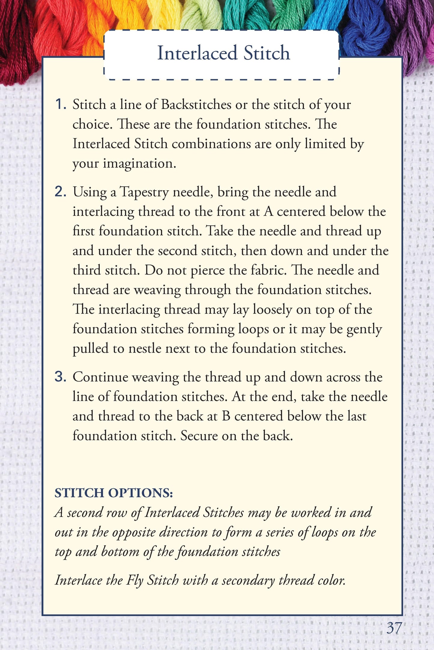 Hand Embroidery Stitches At-A-Glance