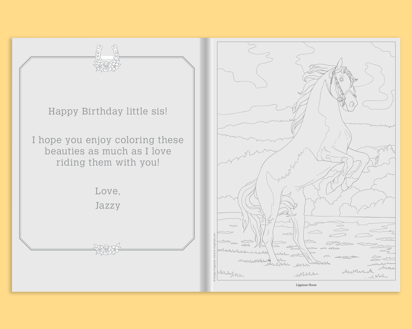 Horses Coloring Book Customized