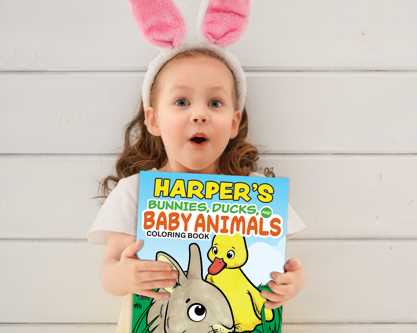 Bunnies, Ducks, and Baby Animals Coloring Book Customized