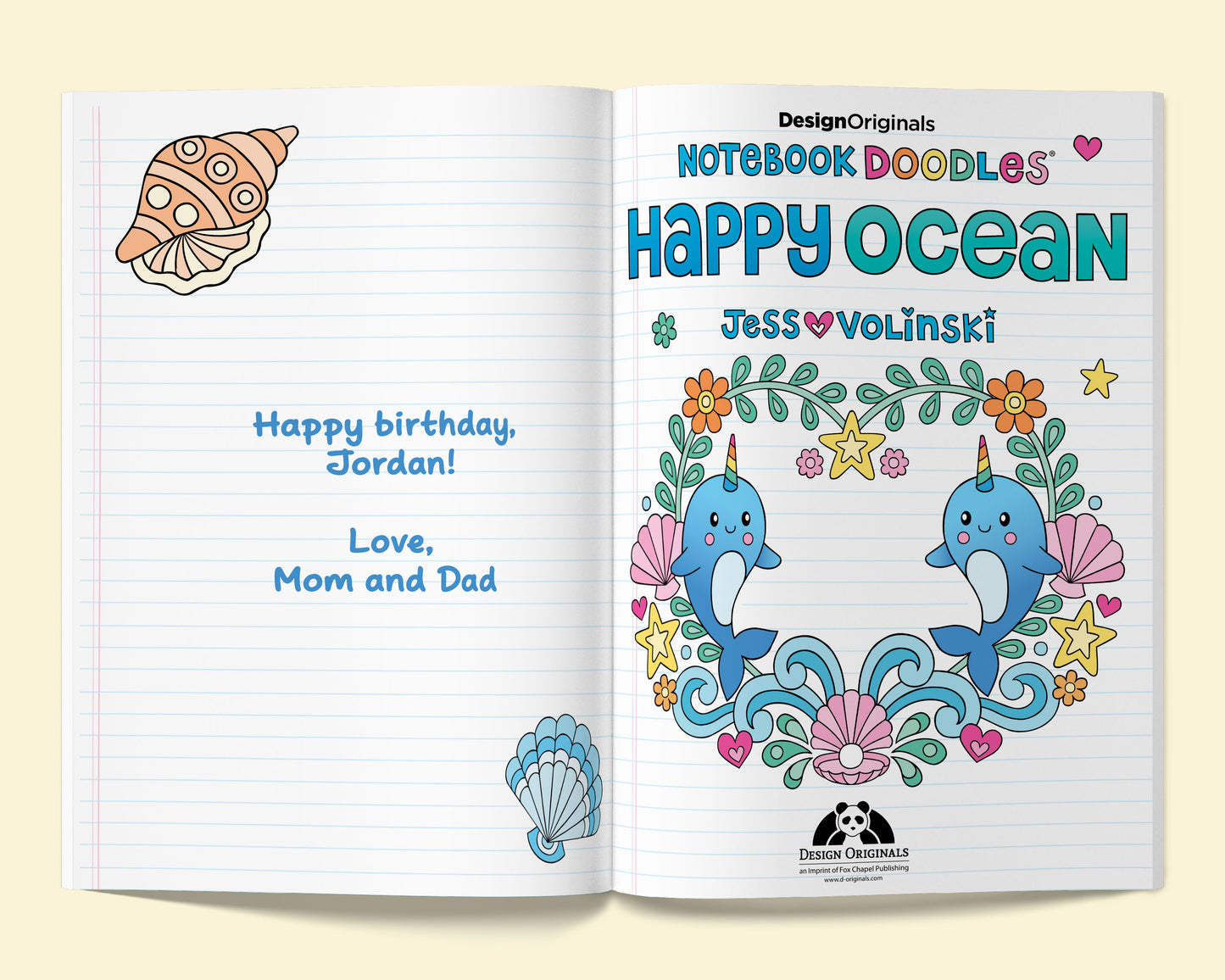 Notebook Doodles Happy Ocean Coloring Book Customized