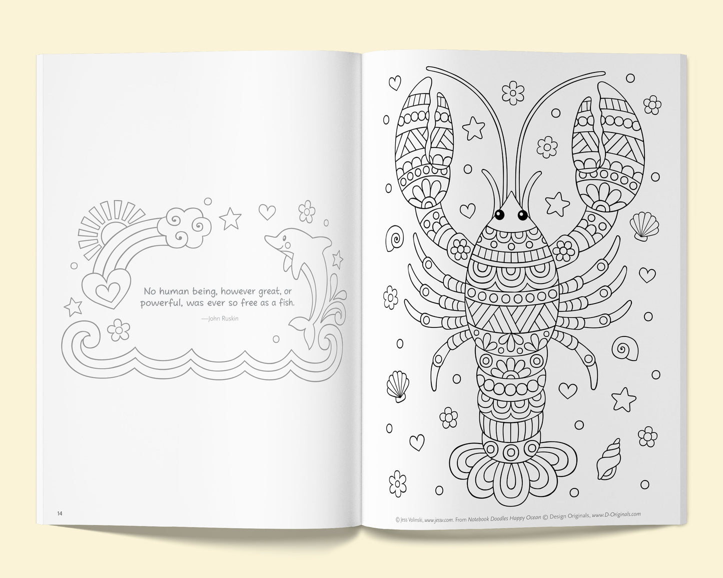 Notebook Doodles Happy Ocean Coloring Book Customized