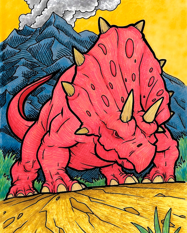 Triceratops Dinosaur 18x24 Coloring Poster - Fox Chapel Publishing Co.