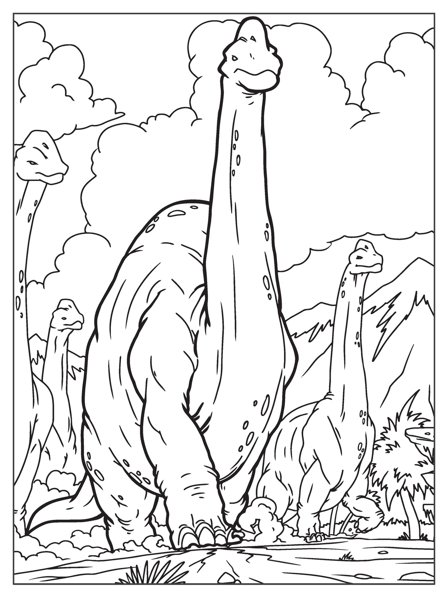 Set of 3, 18x24 Kids Dinosaur Coloring Posters: Jurassic King, Triceratops, & Brachiosaurs – 25% Savings When Purchased as a Set - Fox Chapel Publishing Co.