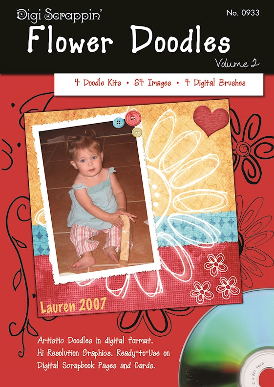 Flower Doodles: Digi Scrappin' CD