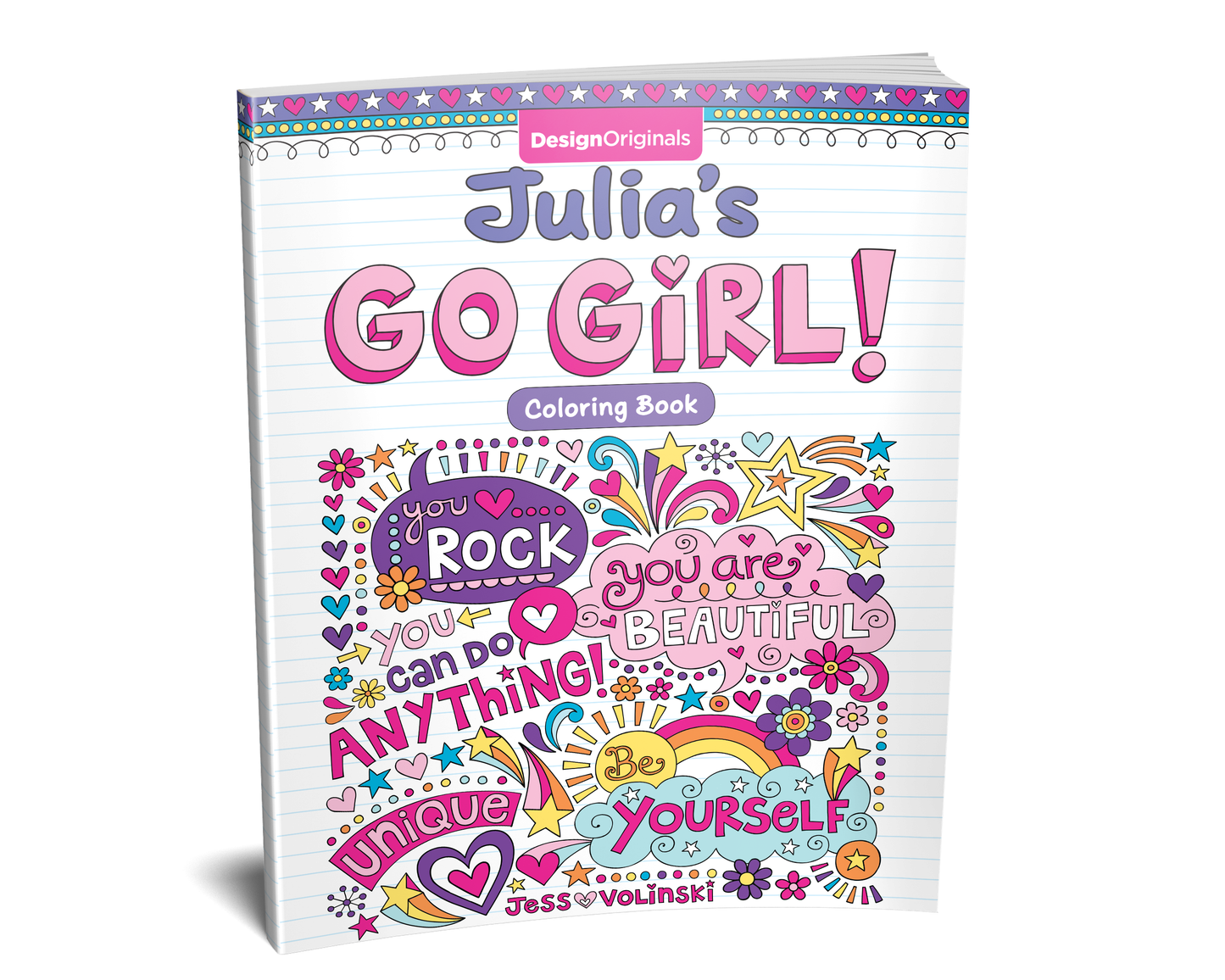 Notebook Doodles Go Girl! Customized