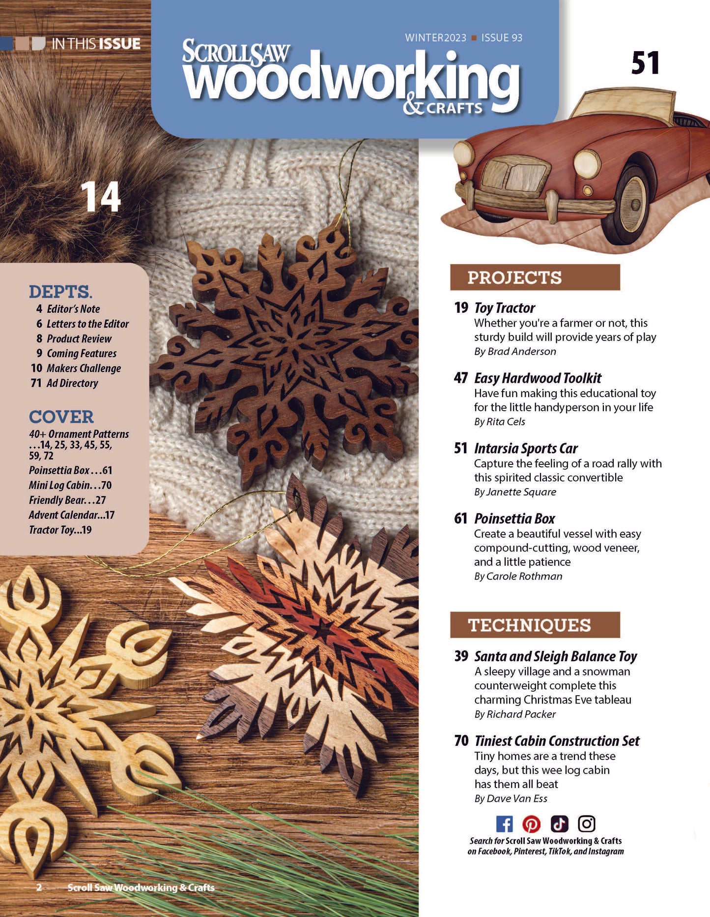 Scroll Saw Woodworking & Crafts Issue 93 Winter 2023 - Fox Chapel Publishing Co.