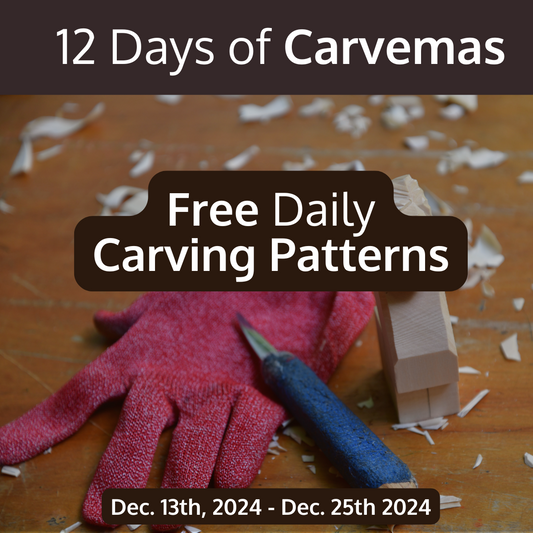carving glove and carving tool for 12 days of carvemas banner