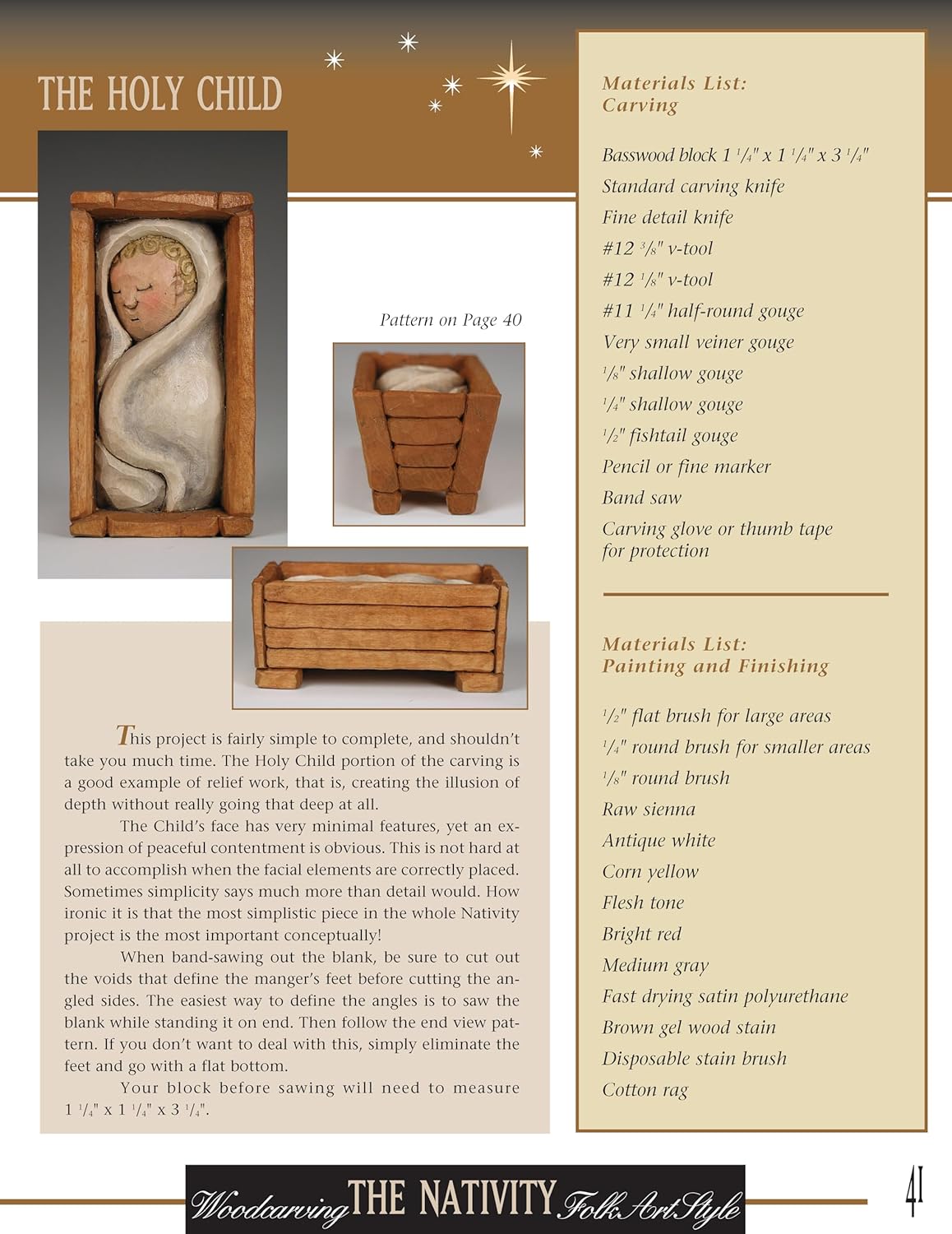 Woodcarving the Nativity in the Folk Art Style