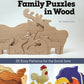 Adorable Animal Family Puzzles in Wood