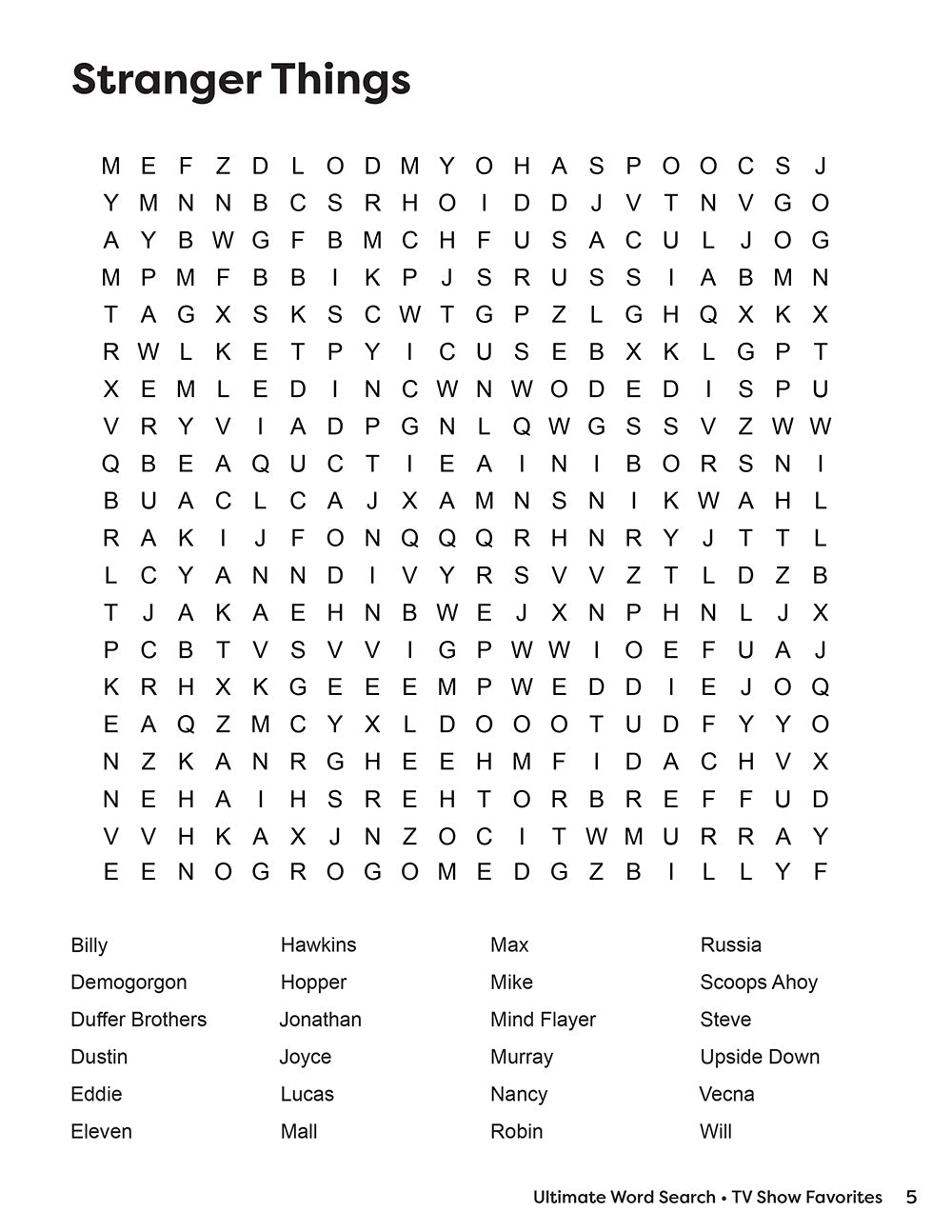 Ultimate Word Search TV Show Favorites