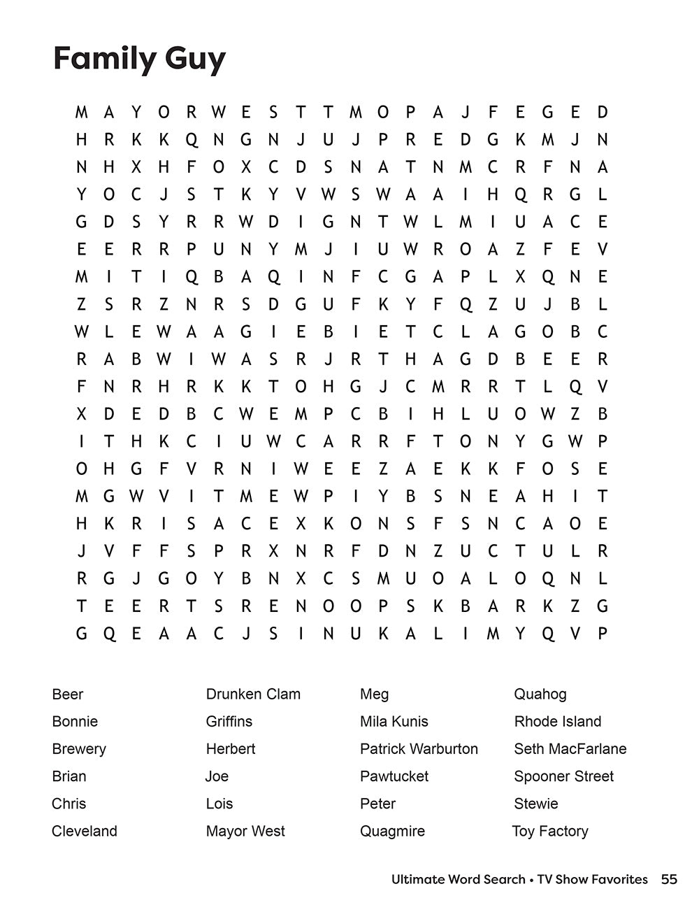 Ultimate Word Search TV Show Favorites