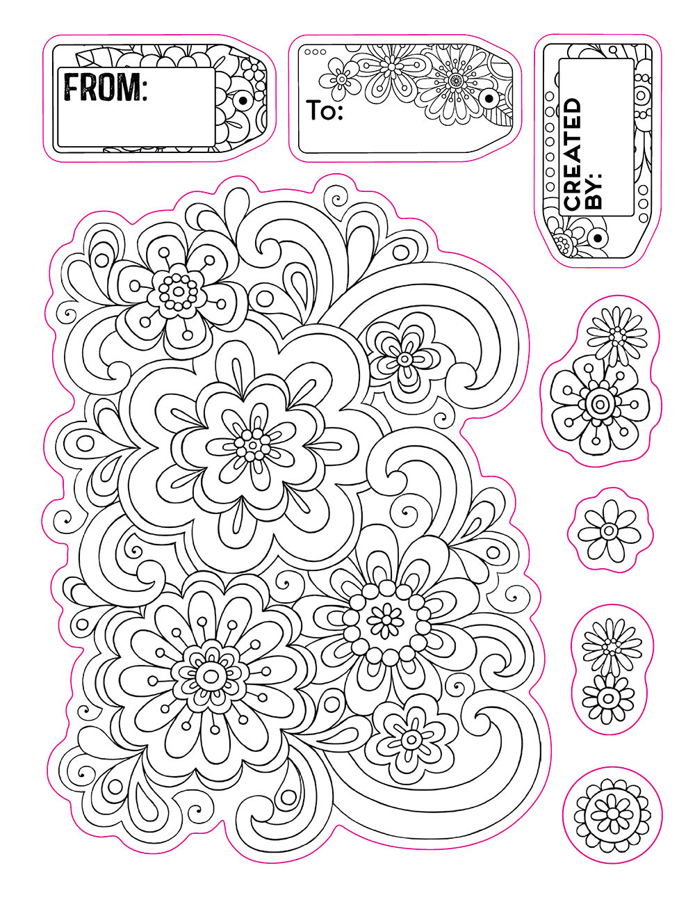 Color Your Own Stickers Flowers