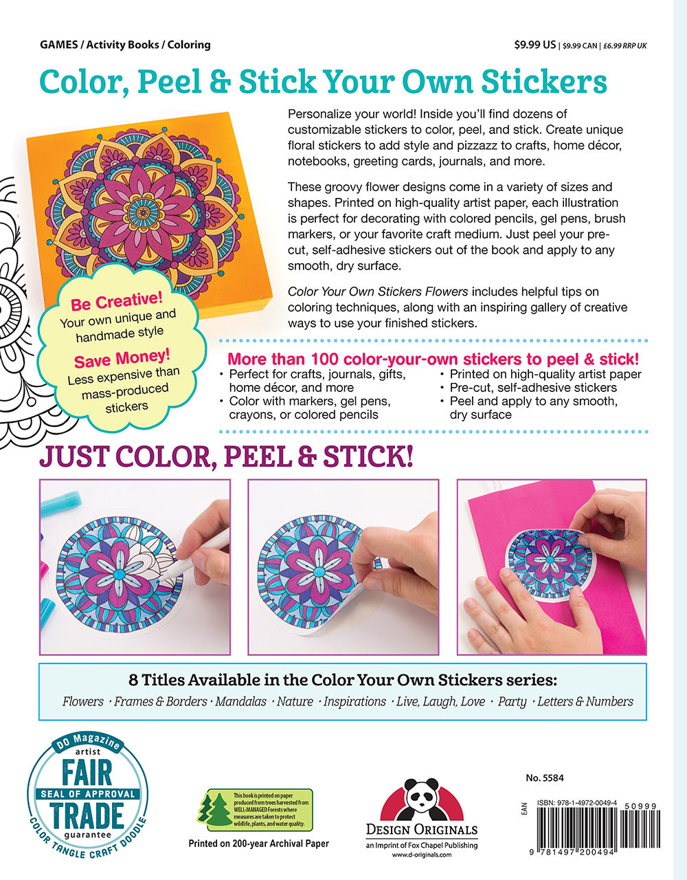 Color Your Own Stickers Flowers