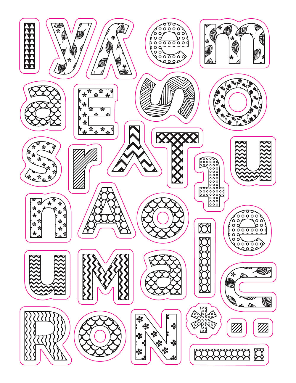Color Your Own Stickers Letters & Numbers