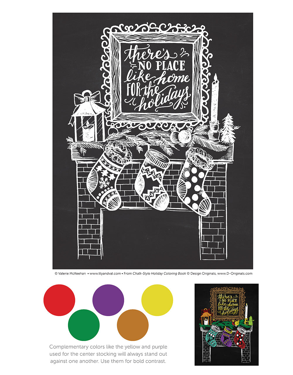 Chalk-Style Holiday Coloring Book