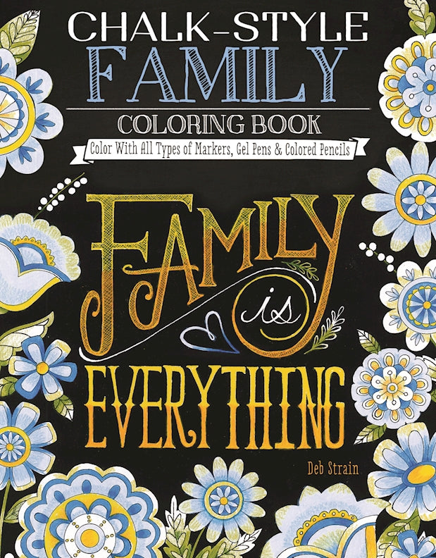 Chalk-Style Family Coloring Book