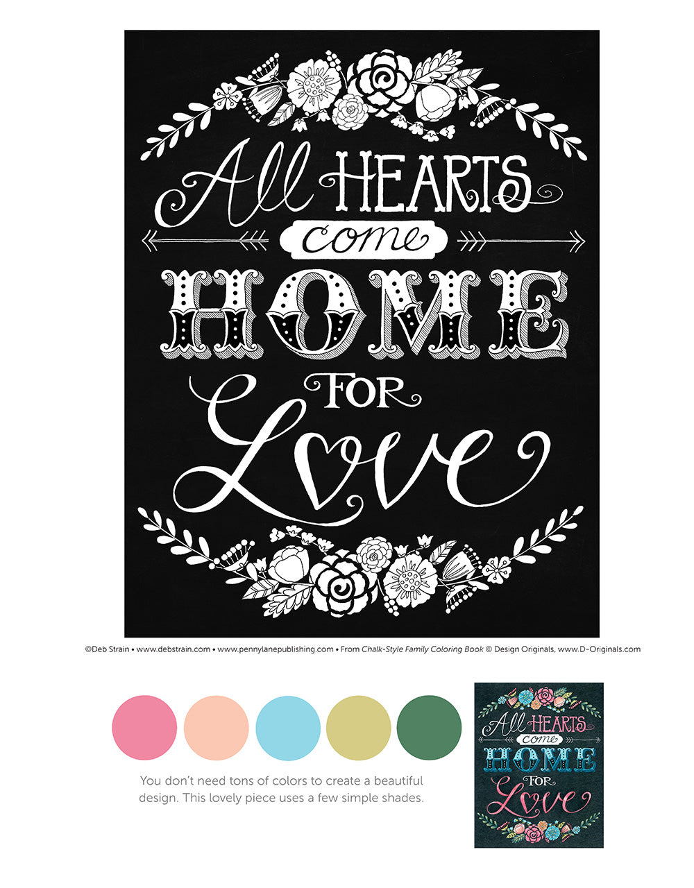 Chalk-Style Family Coloring Book