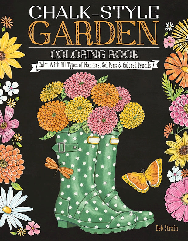 Chalk-Style Garden Coloring Book