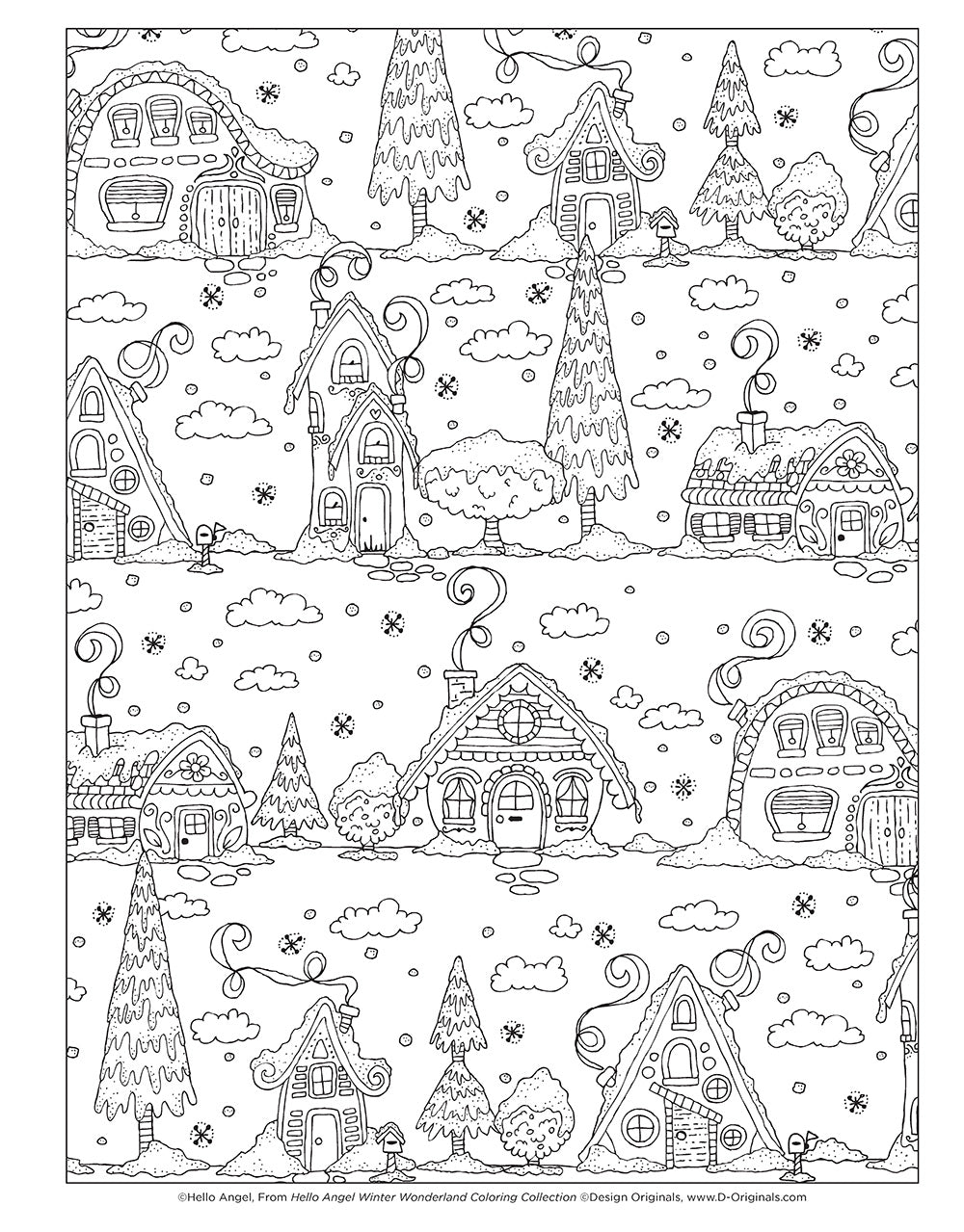 Hello Angel Winter Wonderland Coloring Collection