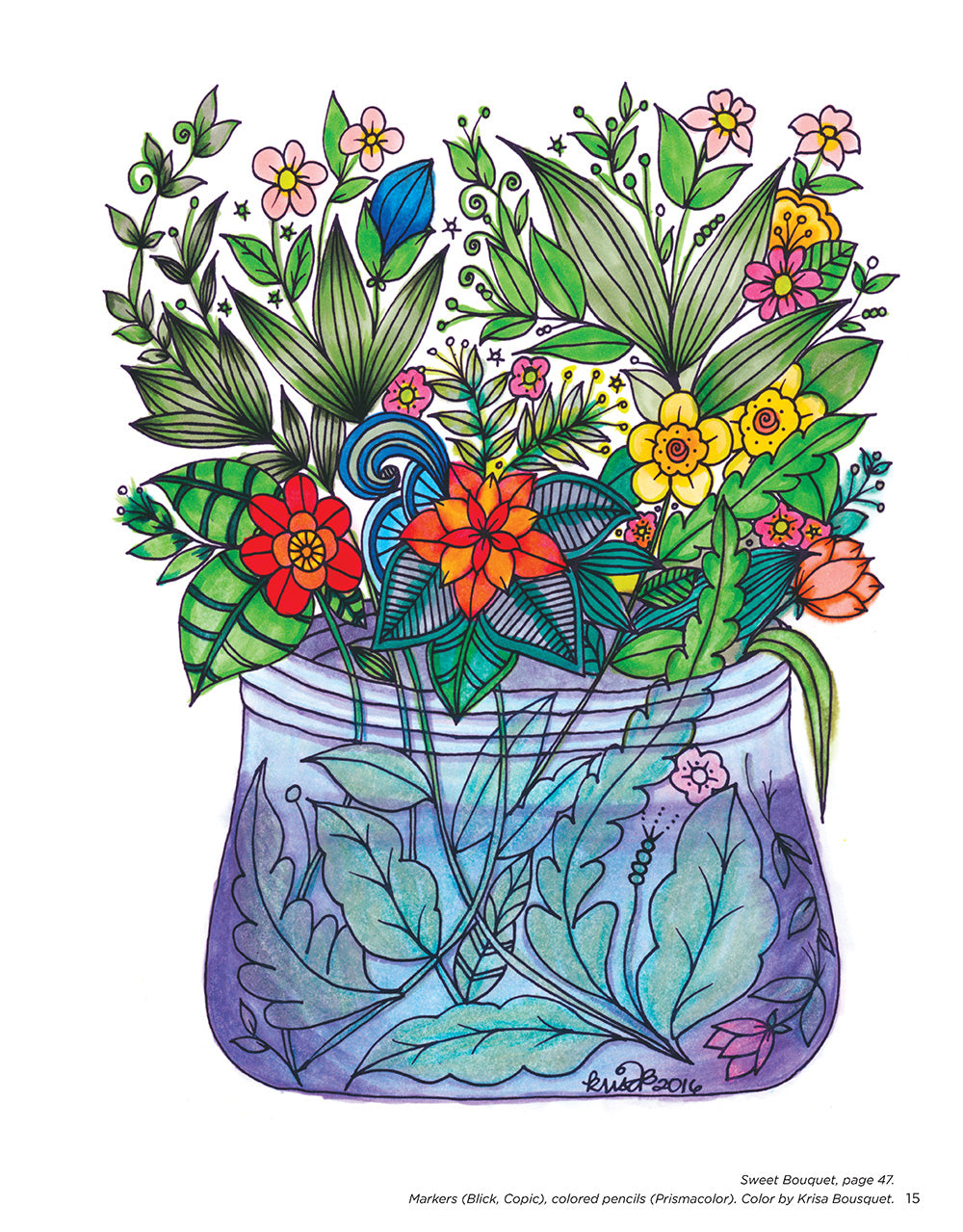 KC Doodle Art Beautiful Blooms Coloring Book