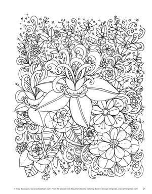 Easy Coloring book for Adults: Beautiful flower and Doodle Design  (Paperback)