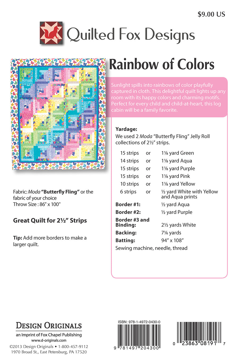 Rainbow of Colors Quilt Pattern