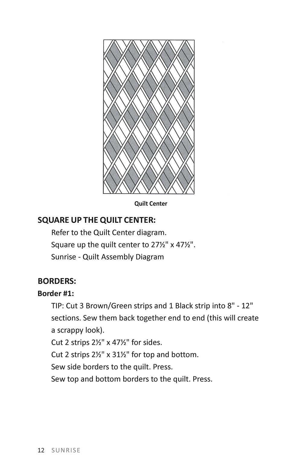 Sunrise Batiks Quilt Pattern
